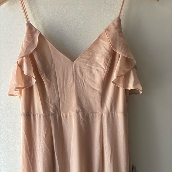 LULUS Cherish the Moment Blush Ruffled High-Low Maxi Dress Sz M - Picture 9 of 10